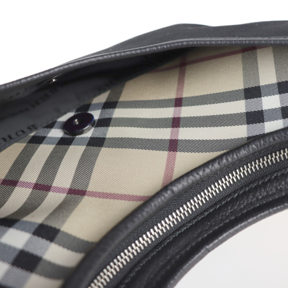 Burberry Shoulder Bag Nylon Leather Black Beige - Picture 6 of 7